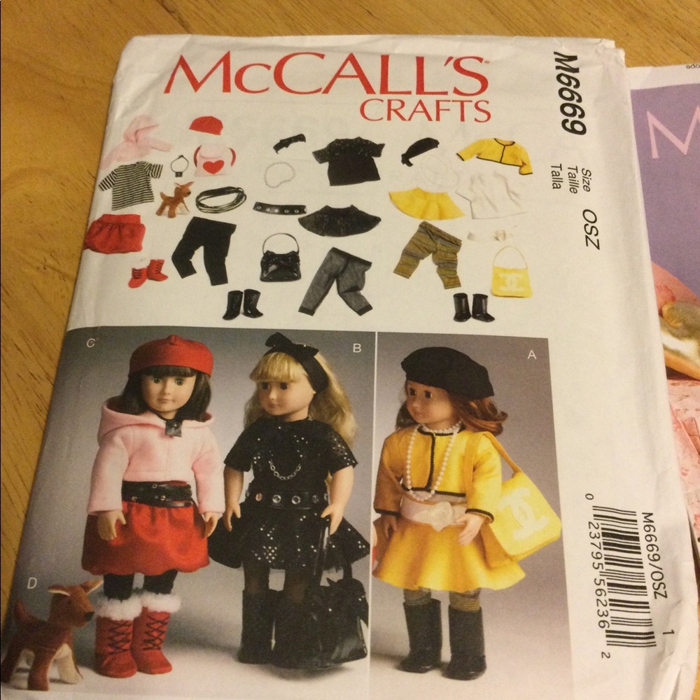 PD⬇️ doll clothes patterns for 18” dolls by McCall